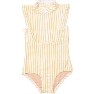 🍋✨ Mott50 Girls Lemon Stripe Ruffle One-Piece Swimsuit 6/7 ✨🍋
